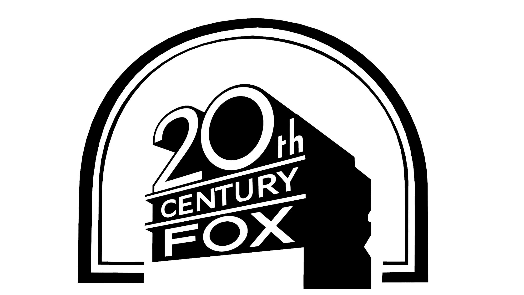 20th century fox logo black and white