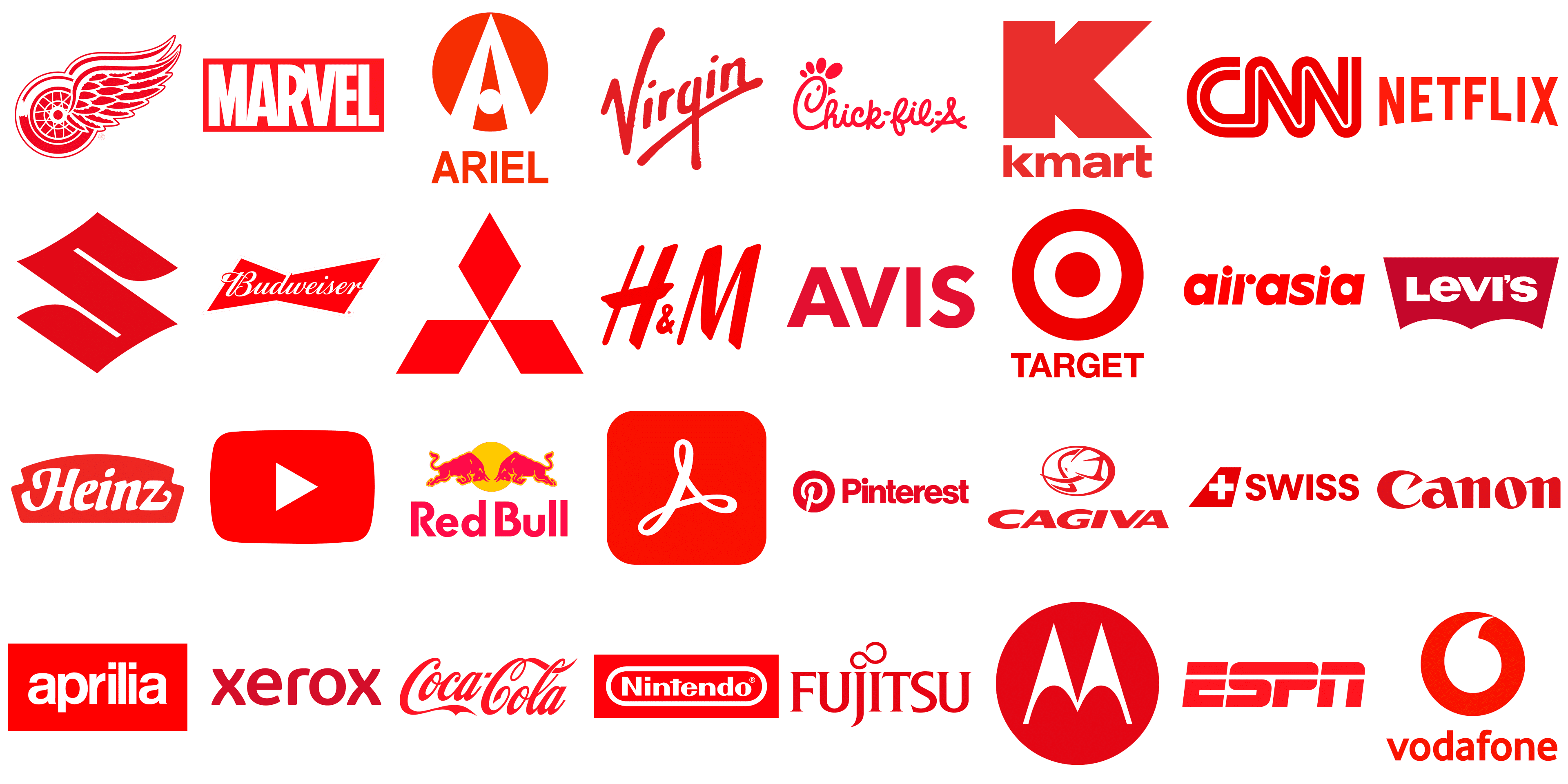 Most Famous Logos in Red